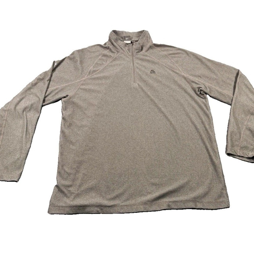 Nike ACG Men's L Gray 1/4 Zip Mock Neck Long Sleeve Polyester Pullover